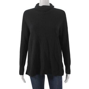 Alessandra Unisex Black Cashmere Mock Neck Pullover Sweater Long Sleeve Size S